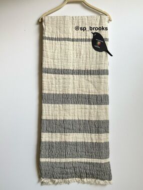 🎁Piscatextil Throw Blanket - Oversized Portugal Cotton Throw - Navy Stripes